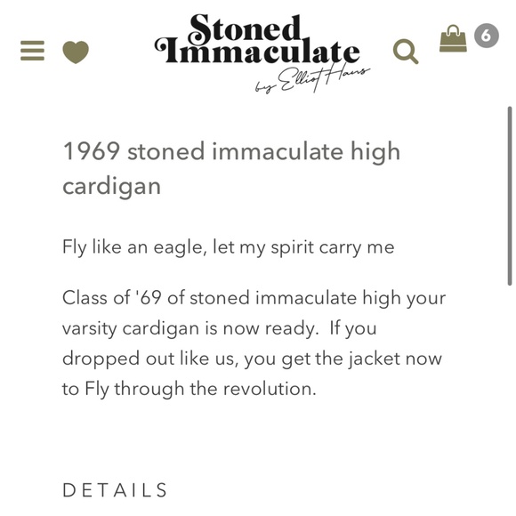 COPY - BNWT 1969 Stoned Immaculate High black Cardigan sweater w white accents … - Picture 9 of 16